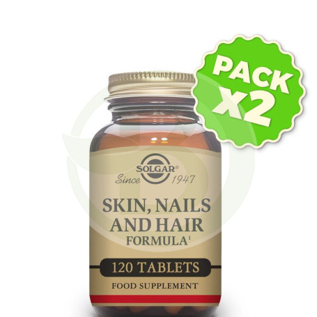 Pack 2x Formula Pelo, Piel y Uñas 120 Cápsulas Solgar