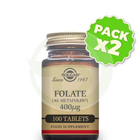 Pack 2x Folato (Metafolín) 100 Cápsulas Solgar