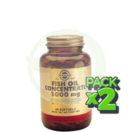 Pack 2x Aceite de Pescado Concentrado 60 Cápsulas Solgar