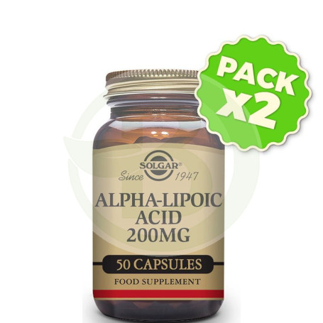 Pack 2x Acido Alfa Lipoico 200Mg 50 Cap Vegetales Solgar