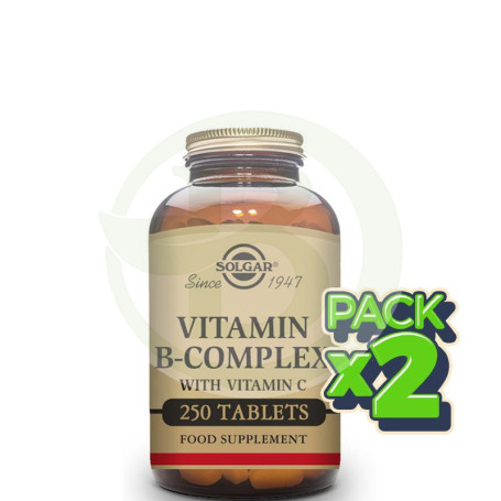 Pack 2x B-Complex con Vitamina C 250 Comprimidos Solgar