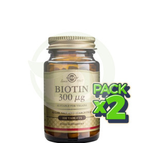 Pack 2x Biotina 100 Cápsulas Solgar