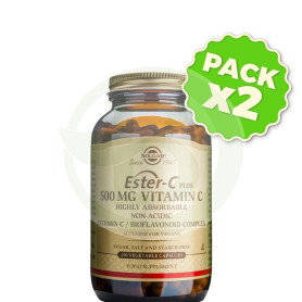 Pack 2x Ester C Plus 500Mg. 100 Cápsulas Solgar