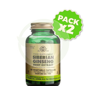 Pack 2x Ginseng Siberiano Raíz 60 Cápsulas Solgar