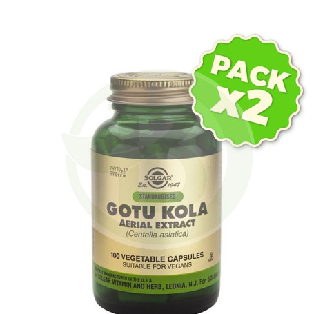 Pack 2x Gotu Kola 100 Cápsulas Solgar