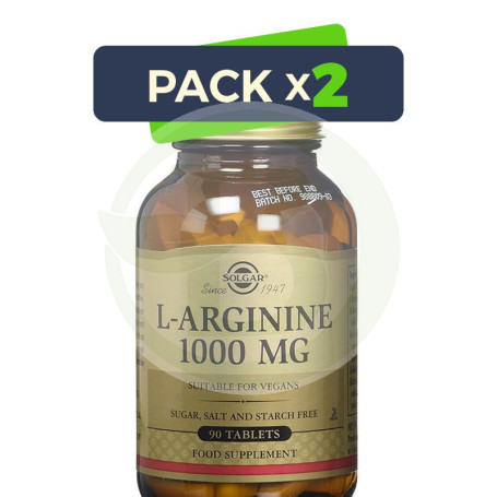 Pack 2x L-Arginina 1.000Mg. 90 Comprimidos Solgar