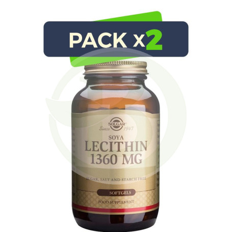 Pack 2x Lecitina de Soja 100 Cápsulas Solgar