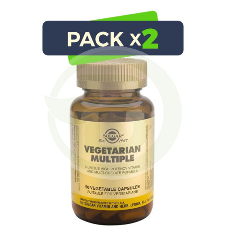Pack 2x Múltiple para Vegetarianos 90 Cápsulas Solgar