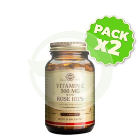 Pack 2x Rose Hips C 500Mg. 100 Cápsulas Solgar