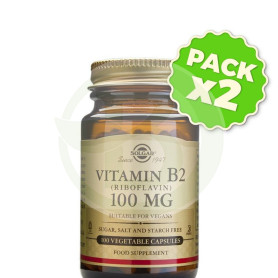 Pack 2x Vitamina B2 100 Cápsulas Solgar