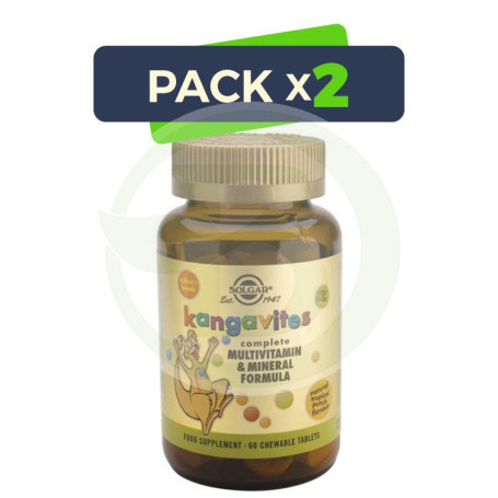 Pack 2x Kangavites Frutas Tropicales 60 Cápsulas Solgar