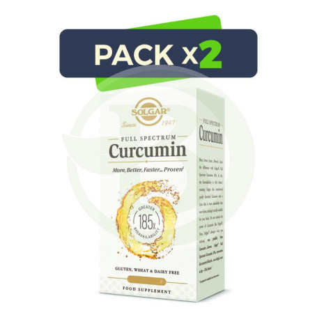Pack 2x Full Spectrum Curcumina 185X 30 Cápsulas Solgar