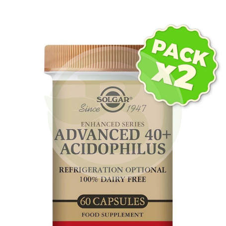 Pack 2x Advanced 40+ Acidophilus 60 Cápsulas Solgar