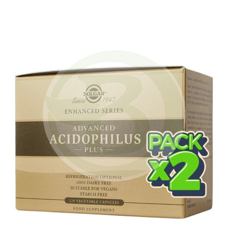 Pack 2x Acidophilus Plus Avanzado 120 Cápsulas Solgar