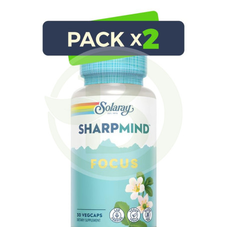 Pack 2x Sharp Mind Focus 60 Cápsulas Vegetales Solaray