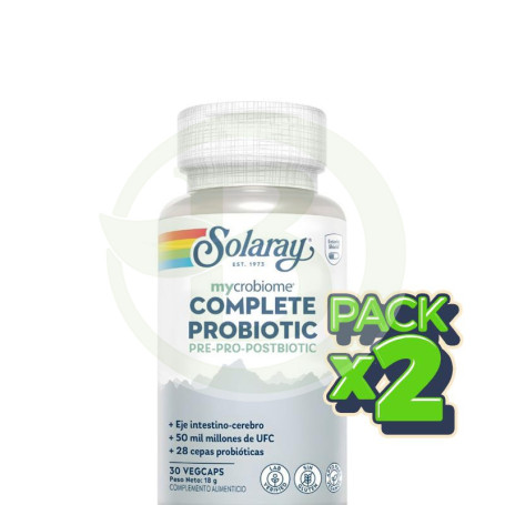 Pack 2x Mycrobiome Complete Probiotic 30 Cápsulas Vegetales Solaray