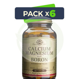 Pack 6x Calcio y Magnesio con Boro 250 Comprimidos Solgar