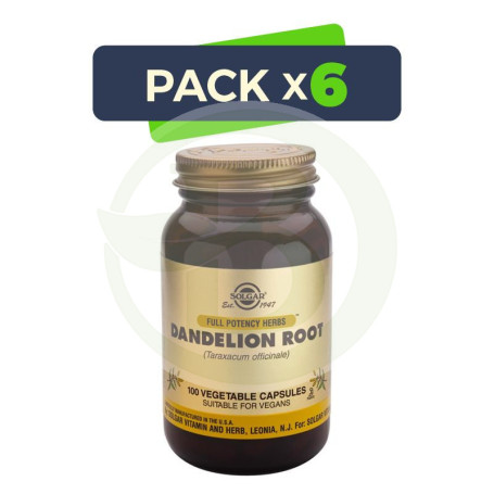 Pack 6x Diente de León 100 Cápsulas Solgar