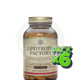 Pack 6x Factores Lipotrópicos 100 Cápsulas Solgar