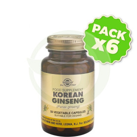 Pack 6x Ginseng Coreano 50 Cápsulas Solgar