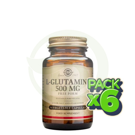 Pack 6x L-Gutamina 50 cápsulas Solgar