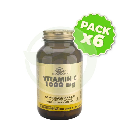Pack 6x Vitamina C 1.000Mg. 100 Cápsulas Solgar
