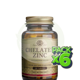Pack 6x Zinc Quelado 100 Cápsulas Solgar