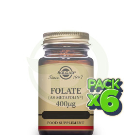 Pack 6x Folato (Metafolín) 50 Cápsulas Solgar