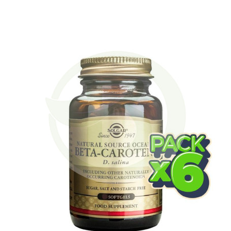 Pack 6x Beta Caroteno 180 Cápsulas Solgar