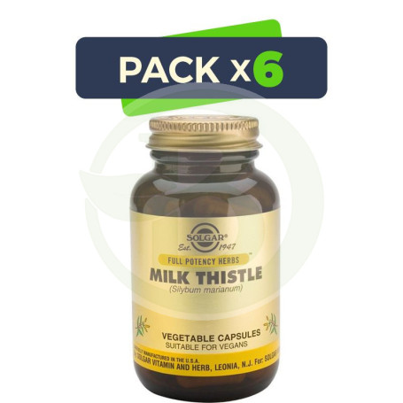 Pack 6x Cardo María 100 Cápsulas Solgar