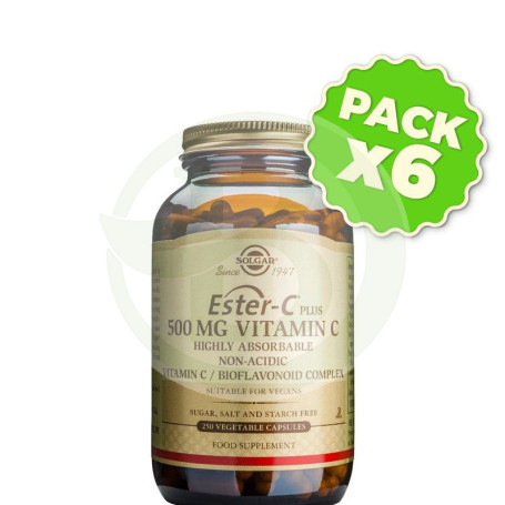 Pack 6x Ester C Plus 500Mg. 100 Cápsulas Solgar