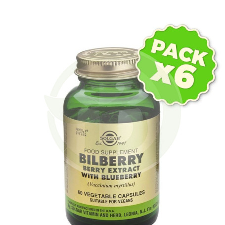 Pack 6x Mirtilo 60 Cápsulas Solgar