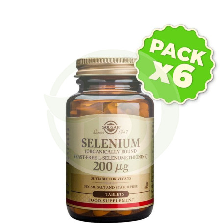 Pack 6x Selenio 200Mcg. 50 Cápsulas Solgar