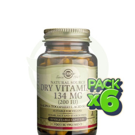 Pack 6x Vitamina E Seca 200UI (134Mg.) 50 Cápsulas Solgar