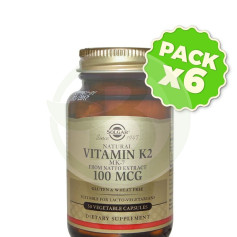 Pack 6x Vitamina K2 100Mcg. 50 Cápsulas Solgar