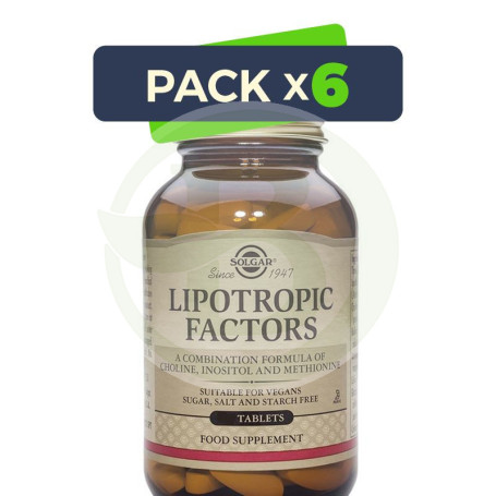 Pack 6x Factores Lipotrópicos 50 Cápsulas Solgar