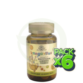 Pack 6x Kangavites Frutas Tropicales 60 Cápsulas Solgar