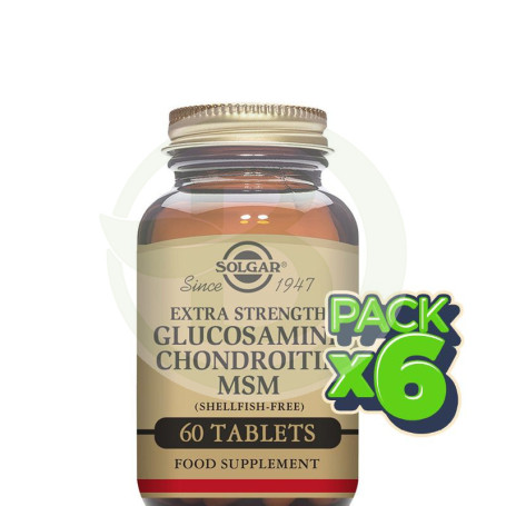Pack 6x Glucosamina, Condroitina y Msm 60 Cápsulas Solgar