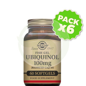 Pack 6x Fishgel Ubiquinol 100Mg. 60 Cápsulas Solgar