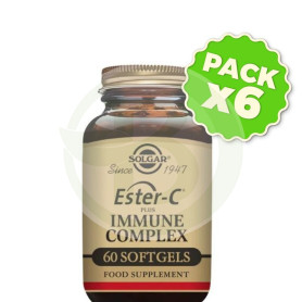 Pack 6x Ester C Immune Complex 60 Capsulas Solgar