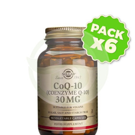 Pack 6x Coenzima Q10 30Mg 90 Cápsulas Vegetales Solgar