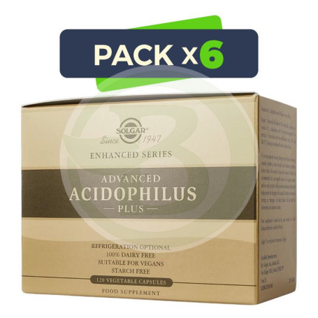 Pack 6x Acidophilus Plus Avanzado 120 Cápsulas Solgar