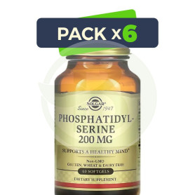 Pack 6x Fosfatidilserina 200Mg 60 Cápsulas Solgar
