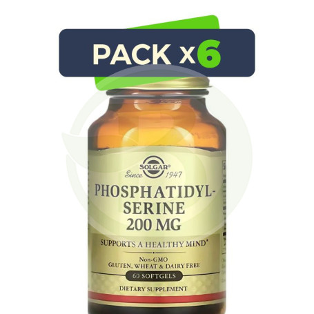 Pack 6x Fosfatidilserina 200Mg 60 Cápsulas Solgar