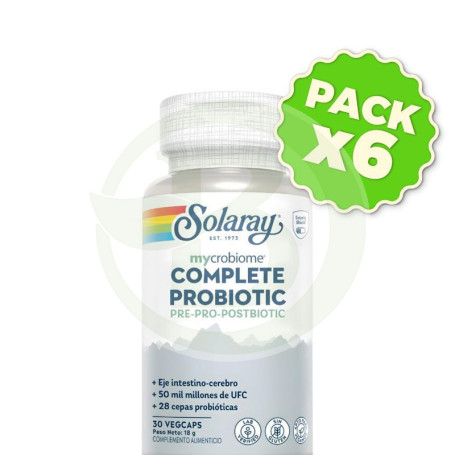 Pack 6x Mycrobiome Complete Probiotic 30 Cápsulas Vegetales Solaray