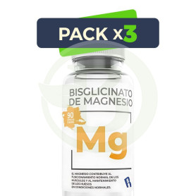 Pack 3x Bisglicinato De Magnesio 90 Capsulas Bequisa
