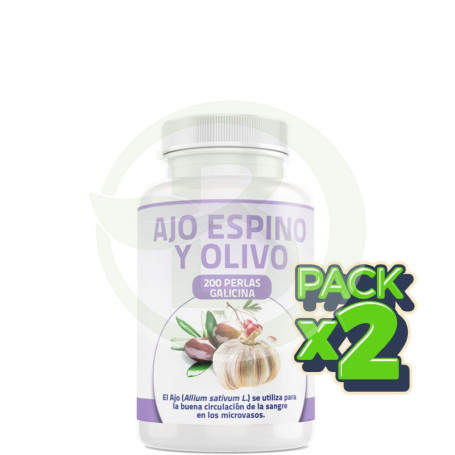 Pack 2x Ajo, Espino Blanco y Olivo 200 Perlas Bequisa