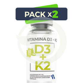 Pack 2x Vitamina D3+K2 60 Cápsulas Bequisa