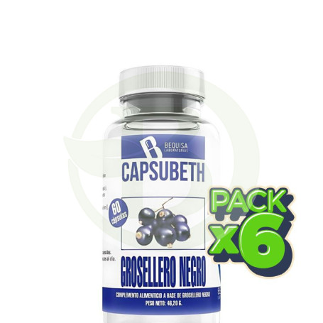 Pack 6x Capsubeth Grosellero Negro 60 Cápsulas Bequisa