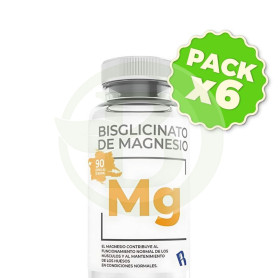 Pack 6x Bisglicinato De Magnesio 90 Capsulas Bequisa